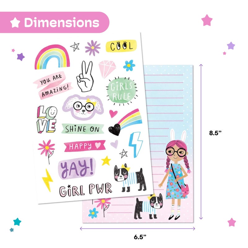 JewelKeeper Cute Stationary Set for Girls by Jewelkeeper - 30 Sheets Stationary Letter Paper with 20 Envelopes, Stickers, and Seals - Fun Rainbow Design Letter Writing Kit for Kids - Cool Girls Stationery Set - Image 3